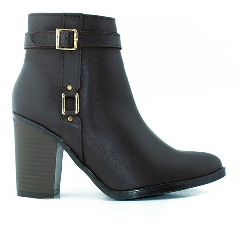 Imagen 2 de 5 de Botin Vaquero De Piel Con Tacón Giusto Para Mujer Mod. 20323
