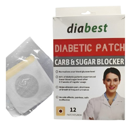 Parches Naturales Control Diabetes Azucar X 12 Unidades Color Blanco