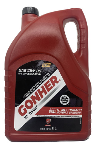 Aceite Multigrado Gonher Gt Turbo 10w30 5 Litros