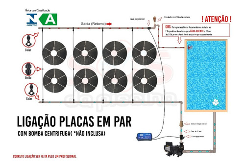 Aquecedor Solar Com 8 Placas Clima 1,10 X 1,10 Para Piscin