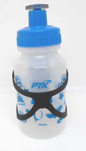 Garrafinha Caramanhola Infantil Ptk 250ml Transparente/azul.