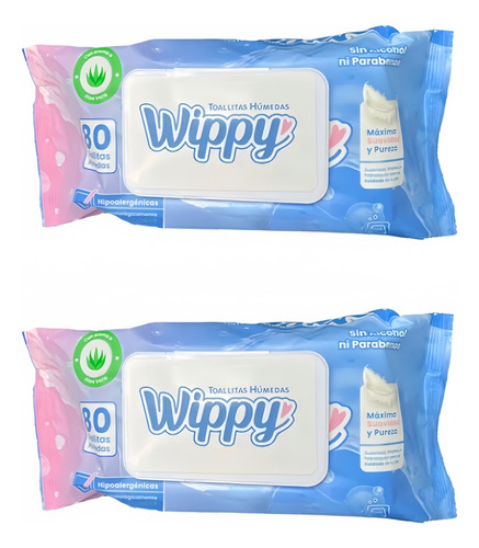 Toallita Humeda Water Wippy Con Tapa Pack 24 X 80 Unidades