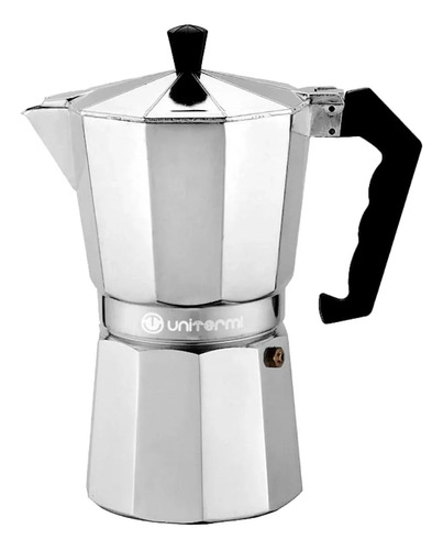 Cafeteira Italiana Alumínio 450ml 9 Xícaras Pratica Unitermi Prateada