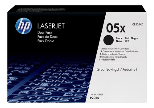 Toner Hp Dual Pack 05x (ce505xd #05x) Negro