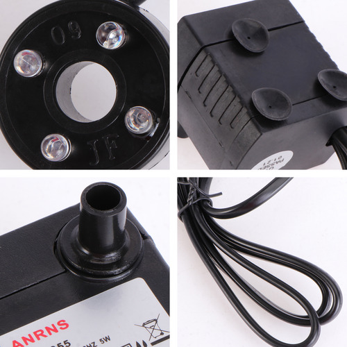Potente Bomba De Agua Sumergible De 5 W Con Luz Led Ajustabl
