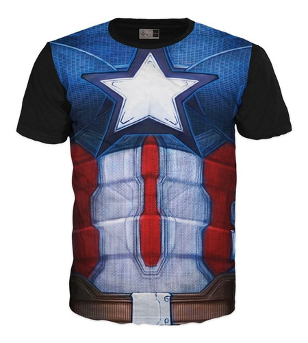 Camiseta Capitan America Marvel Superheroe Niño Y Adulto