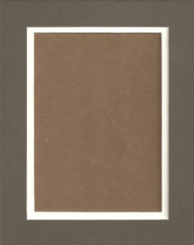 Pack 5 11 X 14 Slate Gris Blanco Doble Corte Estera Para 8