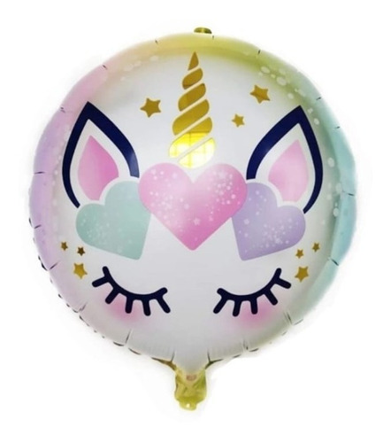 10 Globos Unicornio Cumpleaños 45 Cm Desinflado Apto Helio