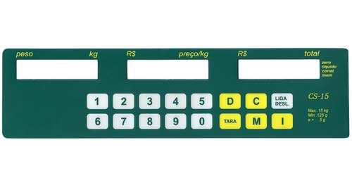 Teclado De Membrana Balança Filizola Cs 15 Lcd Verde