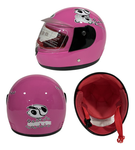 Casco De Moto Para Niña Color Rosado