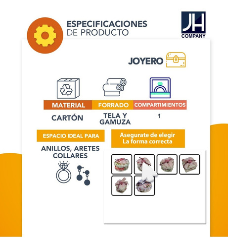 Organizador Estuche Joyero Alhajero Joyas Flores Df-40