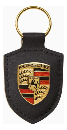 Llavero Porsche Piel Auto Crest Escudo Logo Heritage Emblema