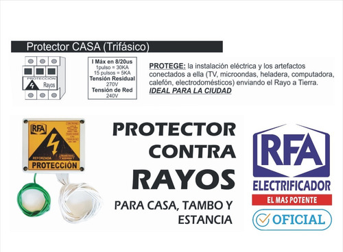 Protector Contra Rayos - Casa Trifasico - Rfa Directo