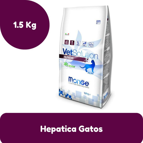 Monge Vet Solution Hepatic Gato 1,5 Kg Con Regalo 