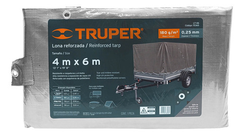 Lona Gris Reforzada 4 X 6 M Truper