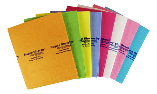 Super Shorby - Paño Súper Absorbente - ¡ Súper Paquete ! Color Anaranjado, Azul y Verde