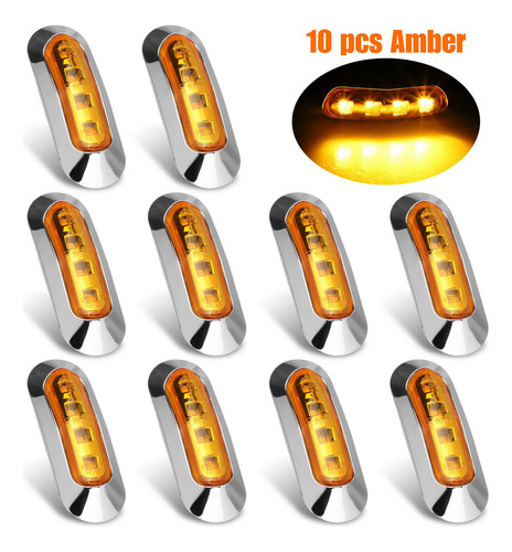10 Luces Led De Color Ámbar Para Remolque Y Camión, 4 Luces