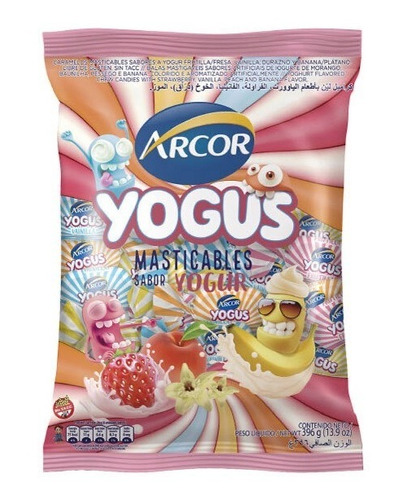 Caramelos Masticables Yogus Arcor 396g Sin Tacc Frutales