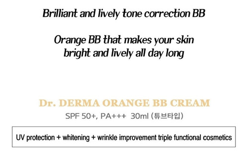 Crema Bb Base De Maquillaje Coreana_ Dr Derma Naranja Spf50+