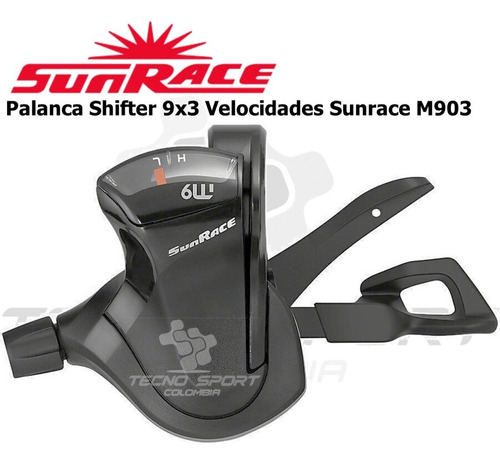Imagen 4 de 7 de Shifter Sunrace M903 Palanca Cambio 9 X 3 Velo Bicicleta Mtb