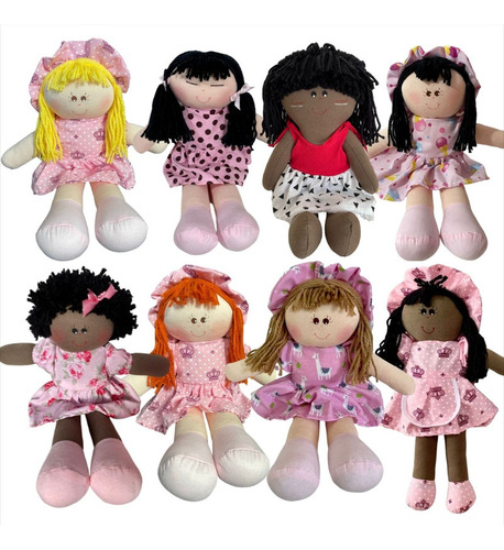 Kit 8 Boneca De Pano 30cm Diversidade De Modelos Envio 24h