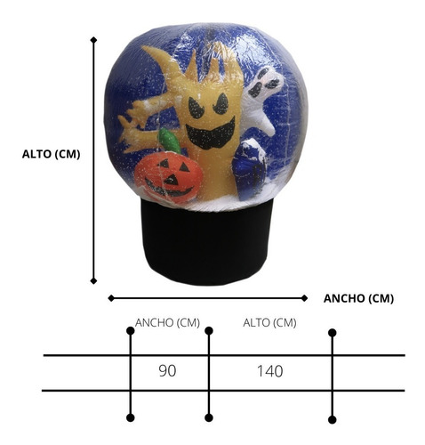 Imagen 2 de 10 de Inflable Decorativo Halloween Arbol Con Fantasma Con Luz