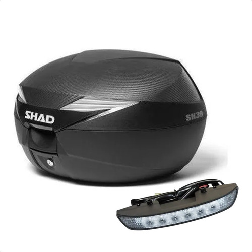 Baul Shad 39 Litros Tapa Carbono + Luz Stop De Regalo Um