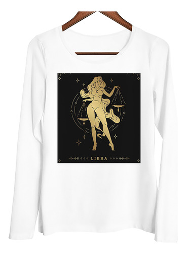 Remera Mujer Ml Astrologia Oro Signos Zodiaco Libra