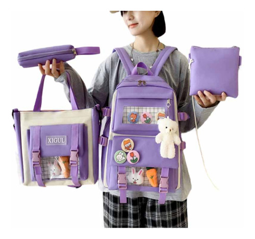 Mochila Escolar Infantil Kawaii Para Niña Adolescente