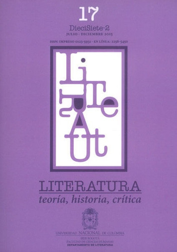 Literatura Teoría Historia Crítica Vol 17 No 2