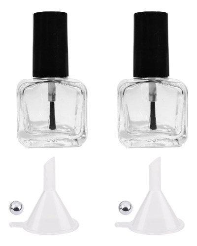 Niiiytyb 2 Botellas Vacías De Esmalte De Uñas Con Cepillo, P