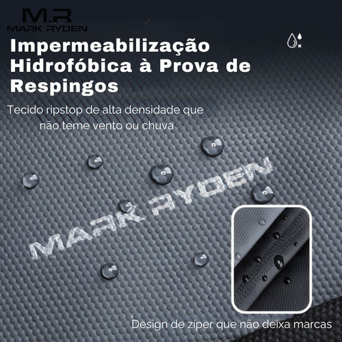 Mochila Bolsa Premium Impermeavel Expansível Notebook 17,3 Modelo Eclipse Commuter Mark Ryden - Cor Cinza/azul Liso