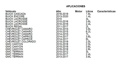 Cilindro Ignicion Buick Regal 2011-2017 2.4l Gm Parts