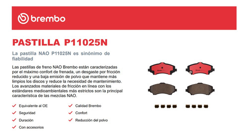 Brembo Balatas Del Cerámicas Journey 2009-2013 - P11025n