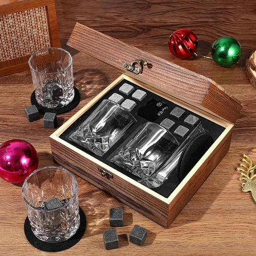 Set De Vasos de Whiskey con Caja de Madera
