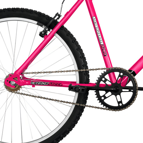Bicicleta De Passeio Ultra Bikes Bike Aro 26 / 1v / Pezinho 001v Freio V-brake Yamada Cor Rosa Com Descanso Lateral