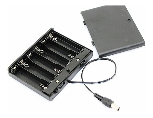Imagen 2 de 5 de Portapila X 6 Pila Con Tapa Y Switch Aa Doble A 9v