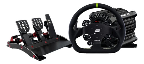 Kit Simulador Fanatec Couro Gt Dd 12nm Qr2 Xbox + Pedais V3