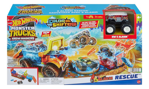 Hot Wheels Monster Trucks Pista Arena Demolición Color Multicolor