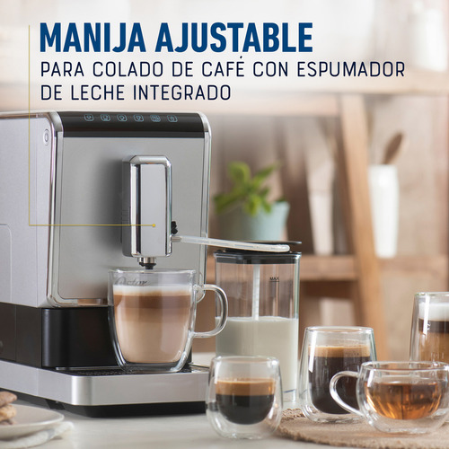 Cafetera Oster Super Automática para Espresso con 20 Bar de Presión Plateado