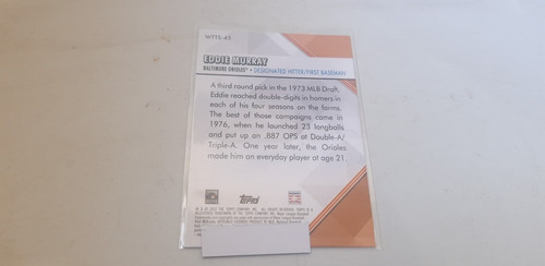 2022 Topps Welcome To Show Insert Eddie Murray Orioles (Usado)