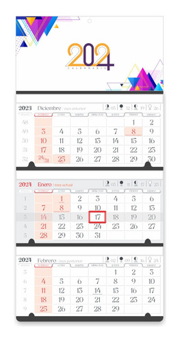 Calendario Numérico De Pared 3 Cuerpos 2024