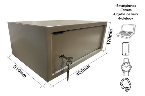 Imagen 4 de 5 de Caja Fuerte Grande 42x31x17cm Para Abulonar