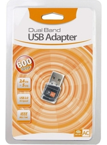 Adaptador Receptor Wireless Usb Wi-fi 5ghz Dual Band - 1020
