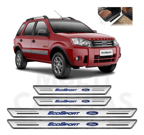 Soleira Premium Ford Ecosport 2003 2004 A 2011 2012 Prata