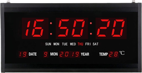 Reloj Grande Digital Led Con Alarma Fecha Calendario & Más