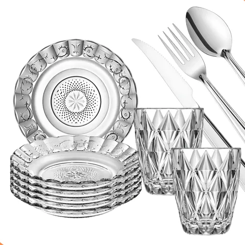 Aparelho De Jantar 30 Peças - Pratos, Copos E Talheres - R$ 79,92