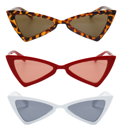 3 Pcs Gafas De Sol Ojo Gato Triangulares Mujer Verano 2022