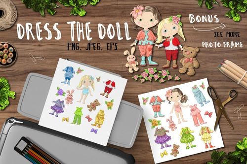 Kit Imágenes Digitales Muñecas Para Vestir Dolls