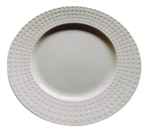 comprar Plato Postre Bugatti Domino Porcelana Fina Blanco